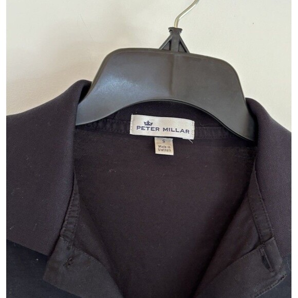Peter Millar Solid Black Polo 100% Cotton Men’s Small Short Sleeve EUC - Picture 3 of 7